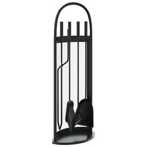 vidaXL 5 daļu kamīna instrumentu komplekts, 23x15x66 cm, tērauds