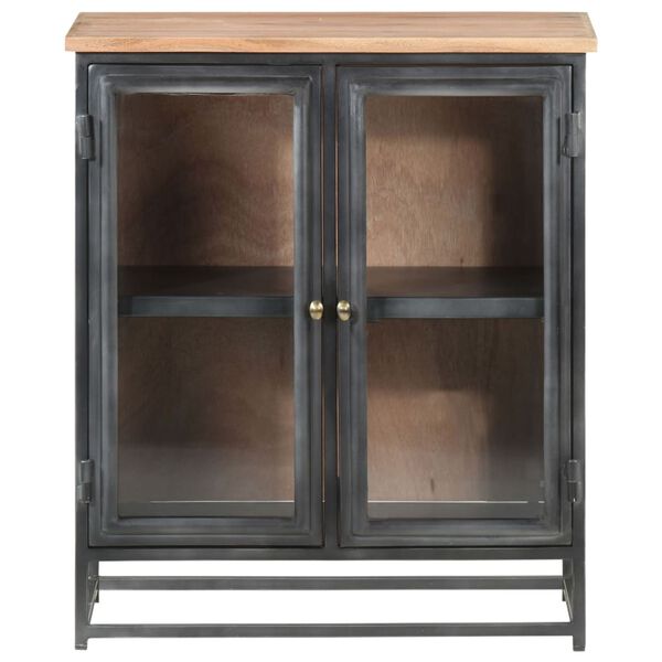 vidaXL kumode, pelēka, 60x35x70 cm, akācijas masīvkoks, tērauds