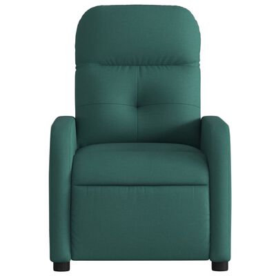 vidaXL atpūtas krēsls, atgāžams, tumši zaļš audums