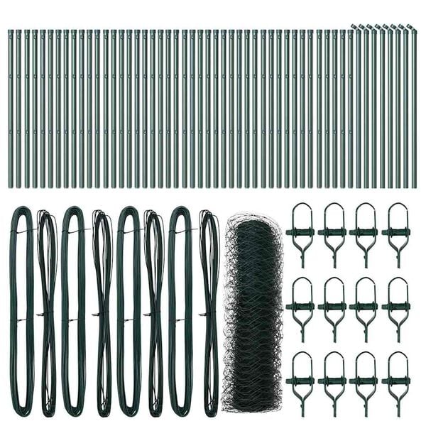 vidaXL Žoga āķis Zaļa 100 x 0,5 m (36 mm acs) Tērauds un PVC