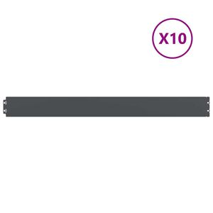 vidaXL Zālāju apmales 10 gab Antracīts 10x103cm Auksti velmēts tērauds