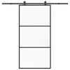 vidaXL bīdāmās durvis ar stiprinājumiem 102x205 cm stikls&alumīnijs