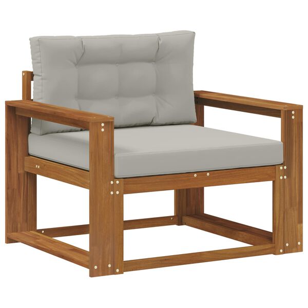 vidaXL Āra vidējā dīvāns Cietā akācijas koks Dabiska