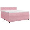 vidaXL Kontinentālā gulta ar matraci Rozā 200 x 200 cm Samts