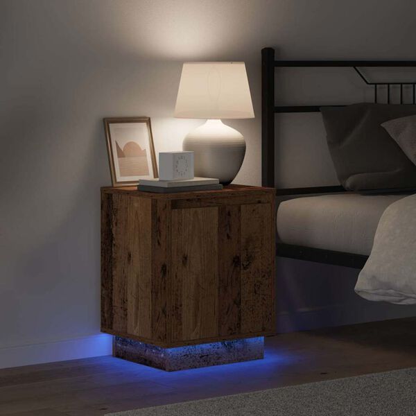 vidaXL Nakts skapītis Vecs koks 39 x 34,5 x 50 cm Inženierijas koks