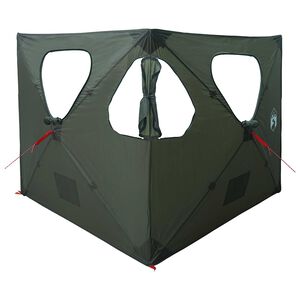 vidaXL Medību telts ar jumtu Armijas zaļa 145 x 145 x 150 cm