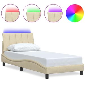 vidaXL gultas rāmis bez matrača Hanko krēma 80x200cm auduma