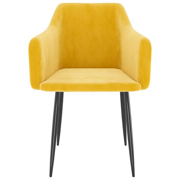 vidaXL virtuves krēsli, 2 gab., sinepju dzeltens samts