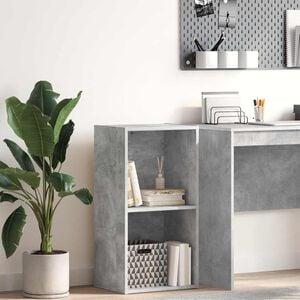 vidaXL 2-līmeņu grāmatu plaukts, pelēks 40x30x76,5cm inženierijas koks