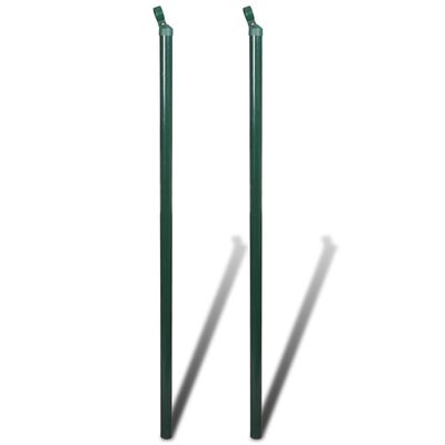 vidaXL stiepļu žogs ar stabiem, tērauds, 0,8x15 m, zaļš