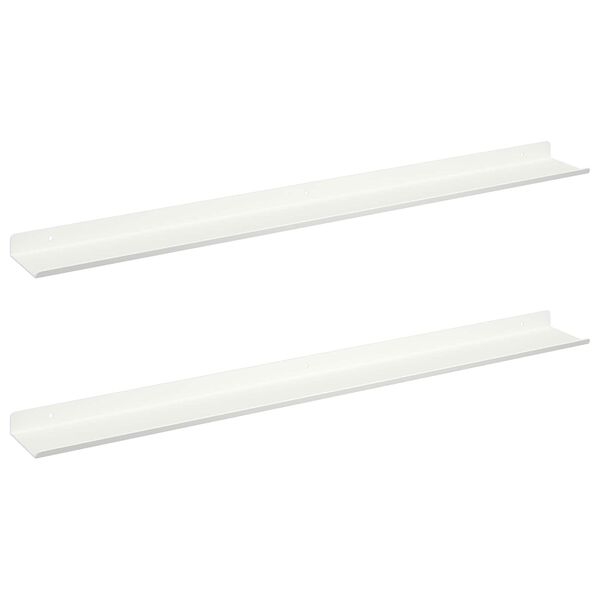 vidaXL Peldējo&scaron;ais plaukts 2 pcs Balts 80 x 9 x 2,5 cm Tērauds