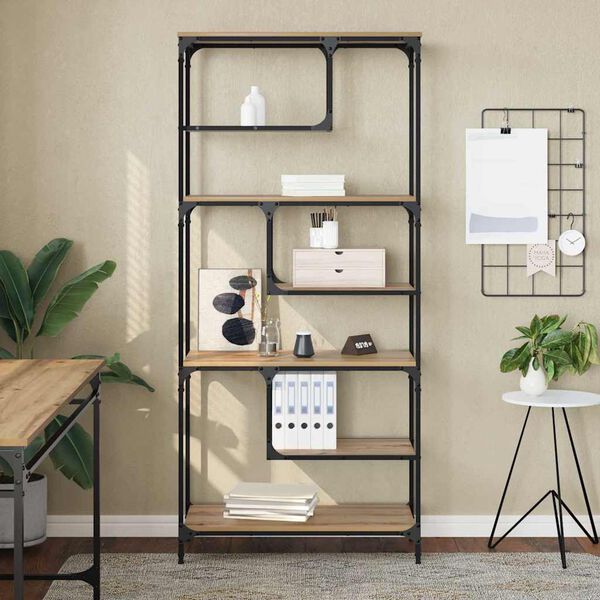 vidaXL Grāmatu skapis amatnieku ozola 81 x 36 x 176 cm