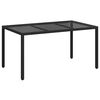 vidaXL Dārza galds Melna 150 x 90 x 75 cm poliratāns