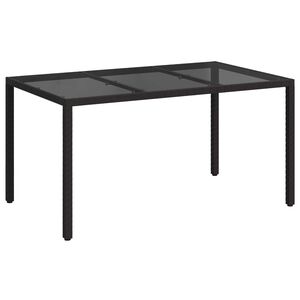 vidaXL Dārza galds Melna 150 x 90 x 75 cm poliratāns