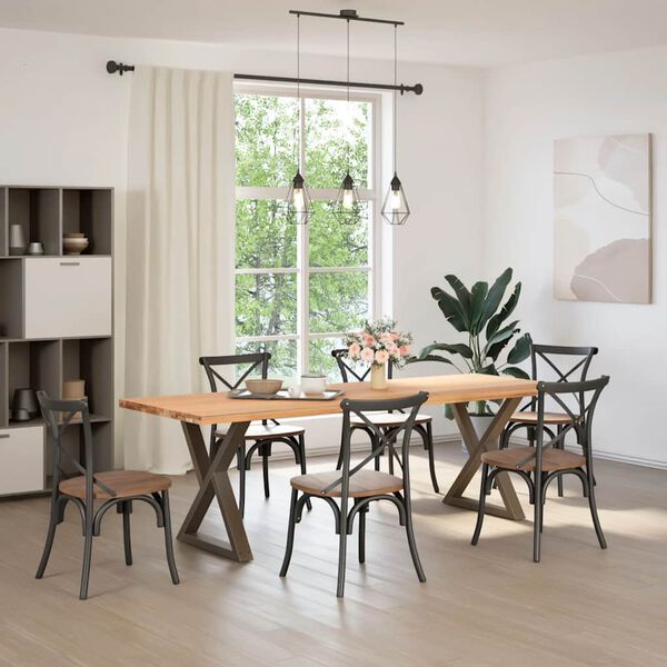 vidaXL ēdamgalda kājas, 2 gab., dabīgs tērauds, 70x(72-73,3) cm, tērauds