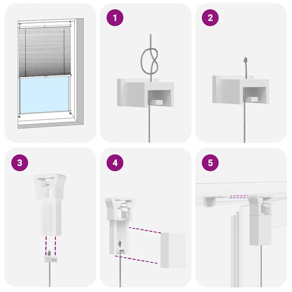 Plisē Žalūzijas 60 x 200 cm Baltas Gofrētas