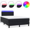 vidaXL atsperu gulta ar matraci, LED, melna samts, 120x210 cm