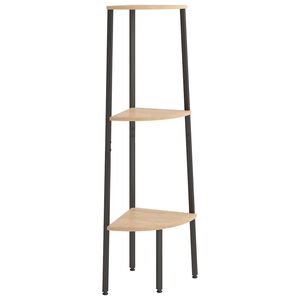 vidaXL 3 līmeņu stūra plaukts, gai&scaron;i brūns, melns, 45,5x31,5x120 cm