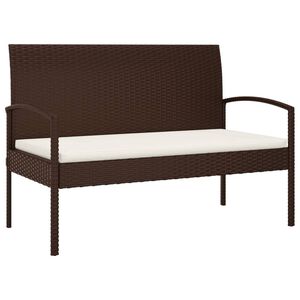 vidaXL dārza sols ar matraci, 105 cm, brūns, PE rotangpalma