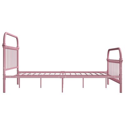 vidaXL gultas rāmis, rozā metāls, 120x200 cm