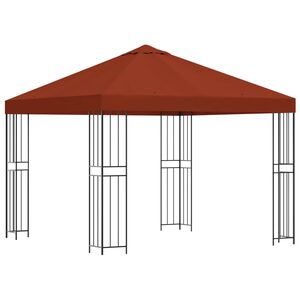 vidaXL Nojume 3 x 3 m Sarkanbrūns Poliesters un tērauds 190 gsm