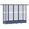vidaXL Pacelta gulta ar treliem un jumtu Pelēka 202,5 x 40 x 123 cm PP
