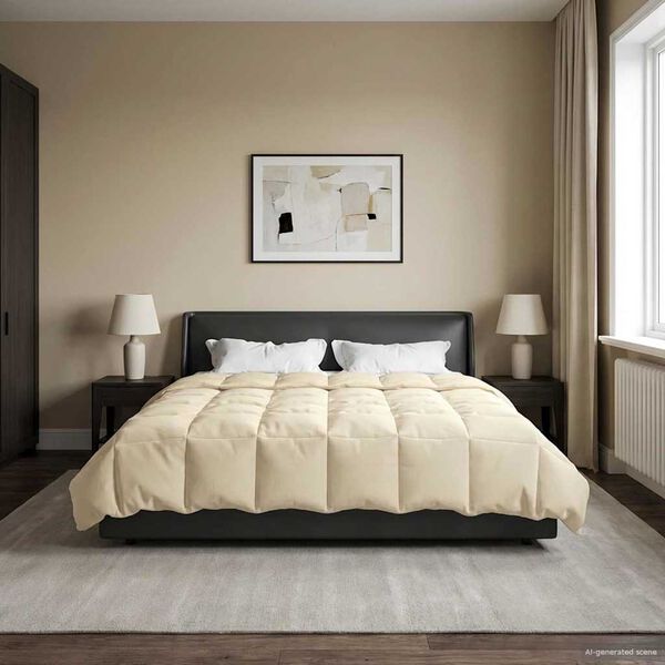 vidaXL Ziemas gultas sega Tiltiņ&scaron; Krēmkrāsa 220 x 260 cm Mikro&scaron;ķiedra