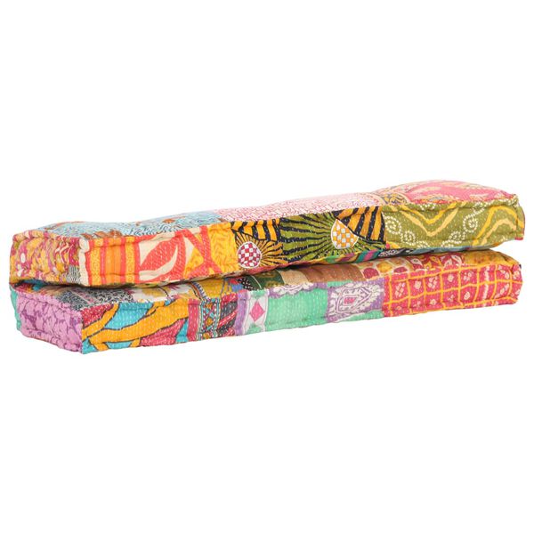 vidaXL palešu dīvānu spilvens, krāsains audums, tekstilmozaīka