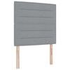 vidaXL LED gultas pamatne Gai&scaron;i pelēks 120 x 190 cm audums