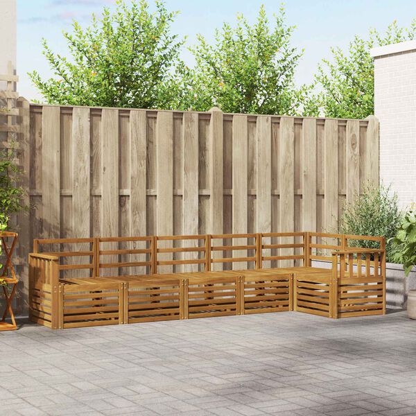 vidaXL Dīvāna komplekti 6 pcs Dabiska Cietā akācijas koks