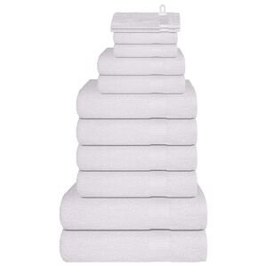 vidaXL 12 daļu dvieļu komplekts, FROGN, balts, 360 g/m&sup2;