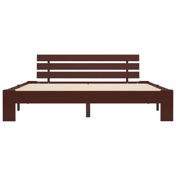 vidaXL gultas rāmis, tumši brūns, priedes masīvkoks, 160x200 cm