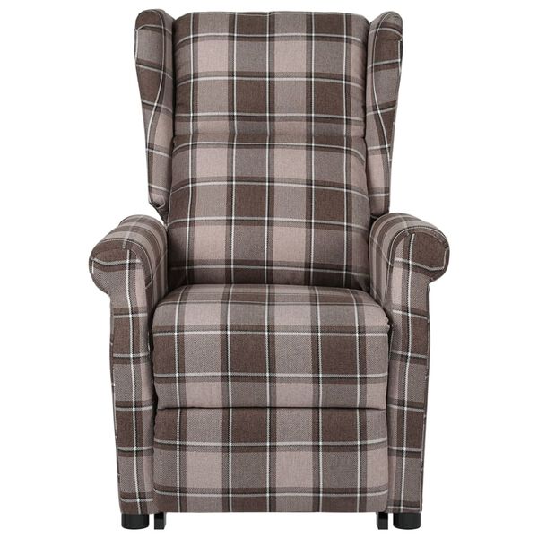 vidaXL masāžas krēsls, paceļams, bē&scaron;s audums