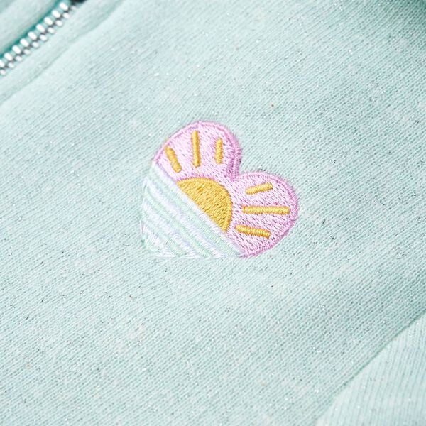 Bērnu jaka ar kapuci un rāvējslēdzēju, gai&scaron;a piparmētru, 104