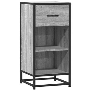 vidaXL kumode, pelēka koka, 35,5x35x76 cm, inženierijas koks, metāls