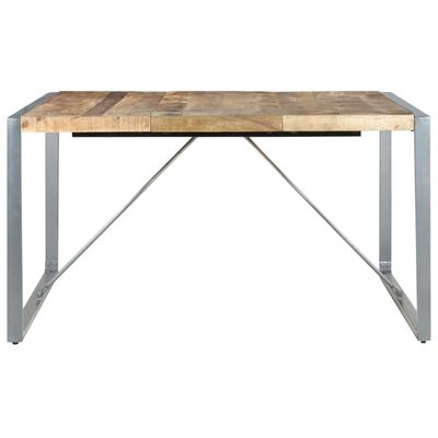 vidaXL virtuves galds, 140x140x75 cm, neapstrādāts mango koks