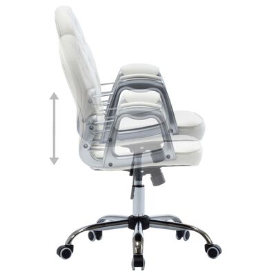vidaXL biroja krēsls, balta mākslīgā āda