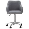vidaXL grozāmi virtuves krēsli, 2 gab., gaiši pelēks audums