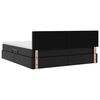 vidaXL Glabā&scaron;anas gulta ar matraci Melna 180 x 200 cm Mākslīgā āda