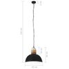 vidaXL griestu lampa, industriāls dizains, apaļa, melna, 42 cm, E27