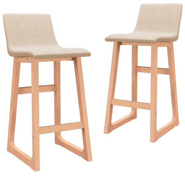 vidaXL bāra krēsli, 2 gab., krēmkrāsas audums