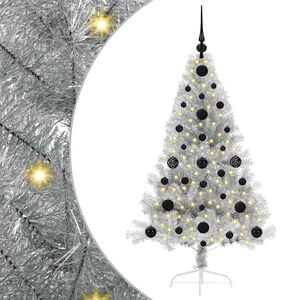 vidaXL Mākslīgais LED Ziemassvētku eglīte Sudraba 120 cm PET