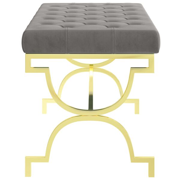 vidaXL sols, 99 cm, pelēks samts un nerūsējo&scaron;s tērauds