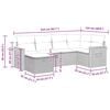 vidaXL 6-daļīgs dārza dīvāna komplekts, matrači, bē&scaron;a PE rotangpalma