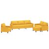 vidaXL četrdaļīgs dīvānu komplekts ar spilveniem, dzeltens audums