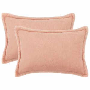 vidaXL Spilvenu pārvalks 2 gab. HOUTEN Rozā 30 x 50 cm Boucl&eacute;