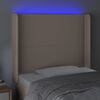 vidaXL gultas galvgalis ar LED, 103x16x118/128 cm, kapučīno