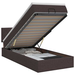 vidaXL Regulējama gulta ar matraci Tum&scaron;i brūna 90 x 190 cm Audums