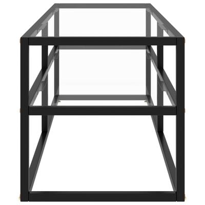 vidaXL TV galdiņš, melns, 120x40x40 cm, rūdīts stikls
