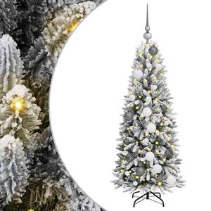 vidaXL Mākslīgā Ziemassvētku eglīte su 150 LED ar statīvu Balts 120 cm